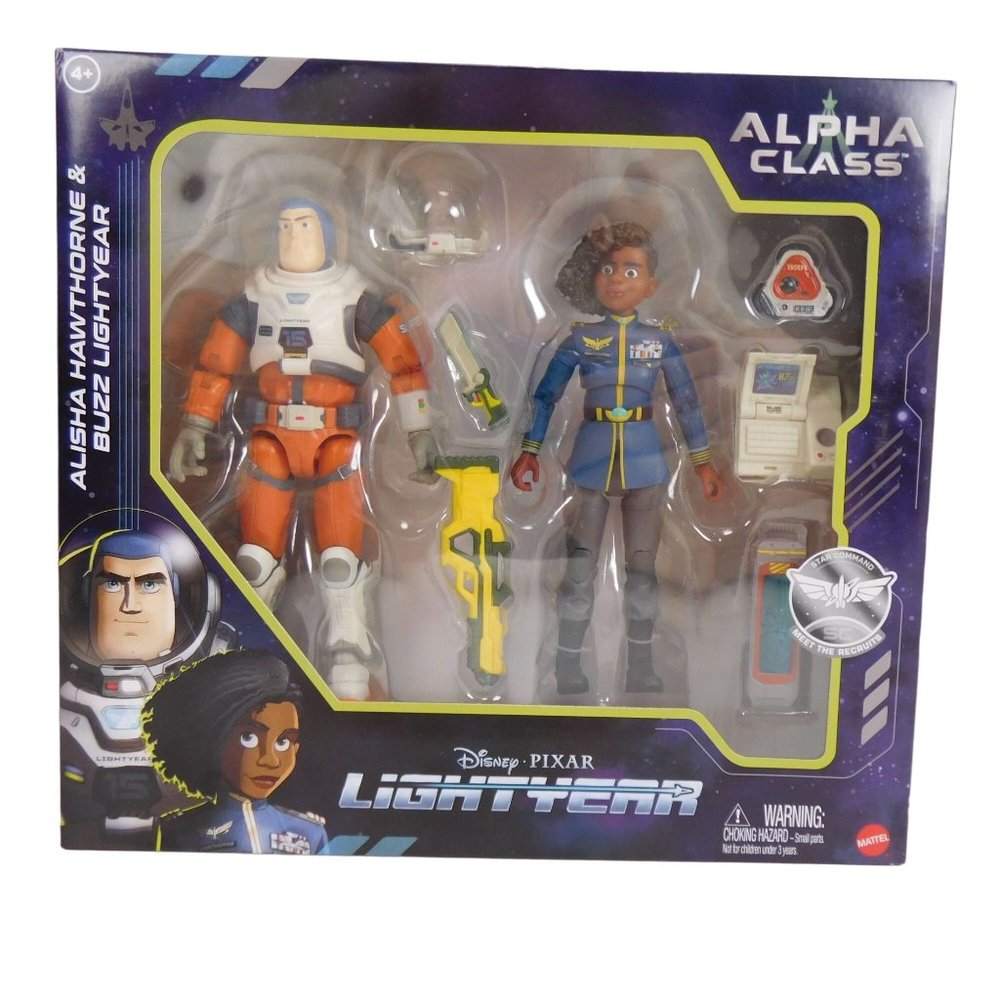 Disney Pixar Lightyear Alpha Class Alisha Hawthorne & Buzz Lightyear Figures 2pk